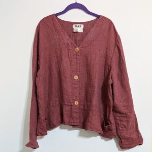Flax button down linen top